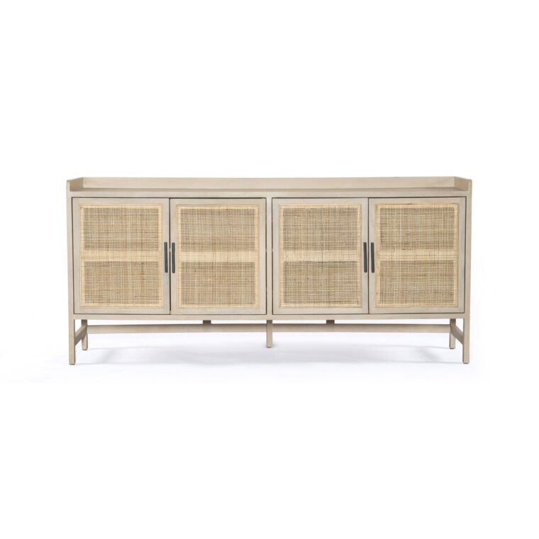 Mango Wood Sideboard with Cane Doors