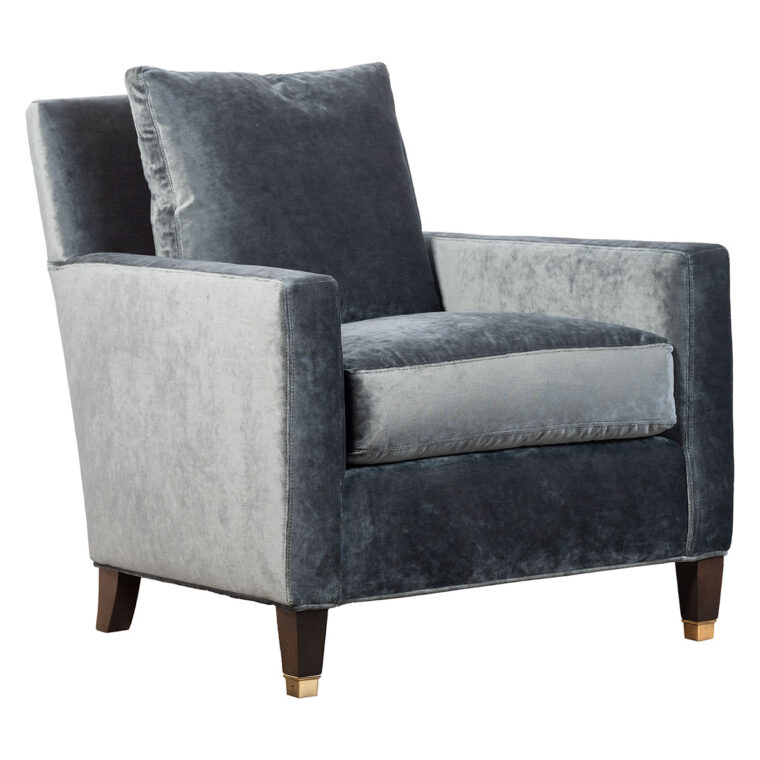 Bellamy Upholstered Chair with Brass Feet