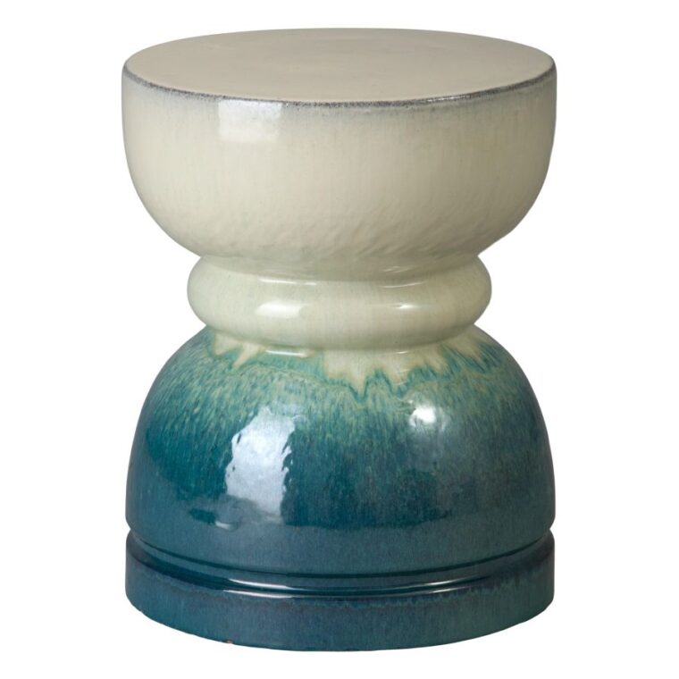 Seafoam Hourglass Garden Stool