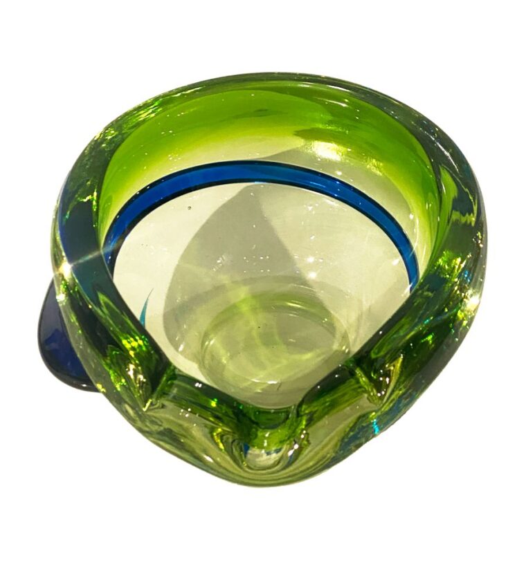 Vintage Blue and Green Murano Glass Cigar Ashtray - Image 2