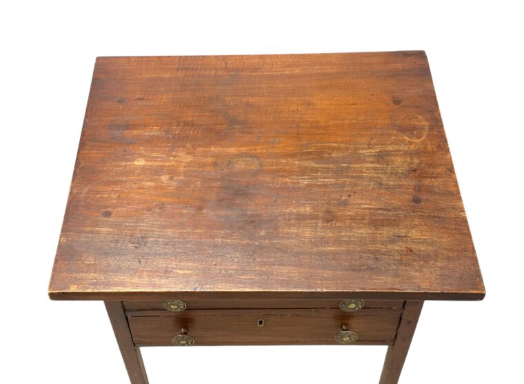 Antique Two Drawer Wood Side Table - Image 8