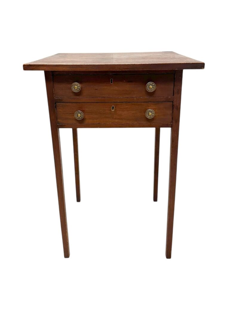 Antique Two Drawer Wood Side Table