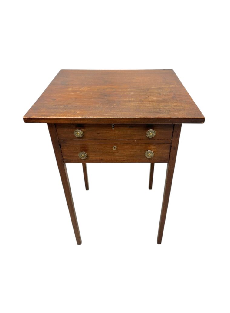 Antique Two Drawer Wood Side Table - Image 3