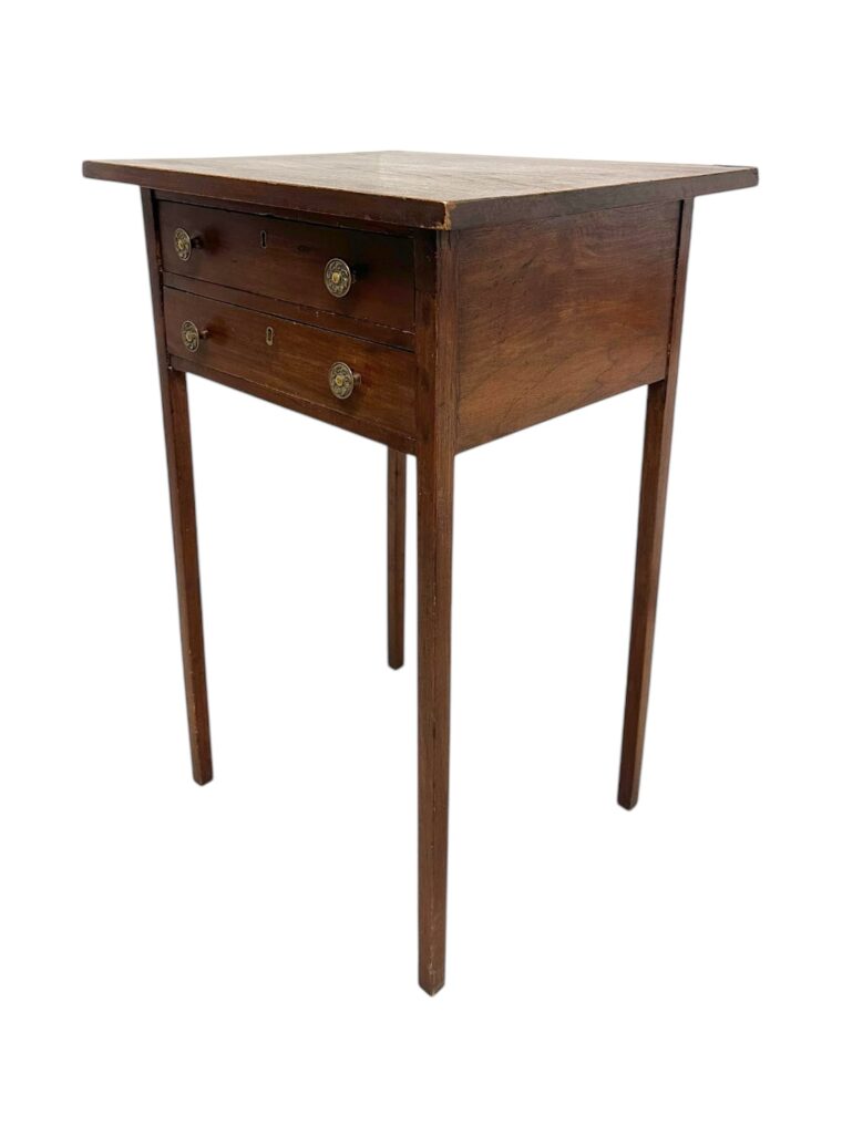 Antique Two Drawer Wood Side Table - Image 4