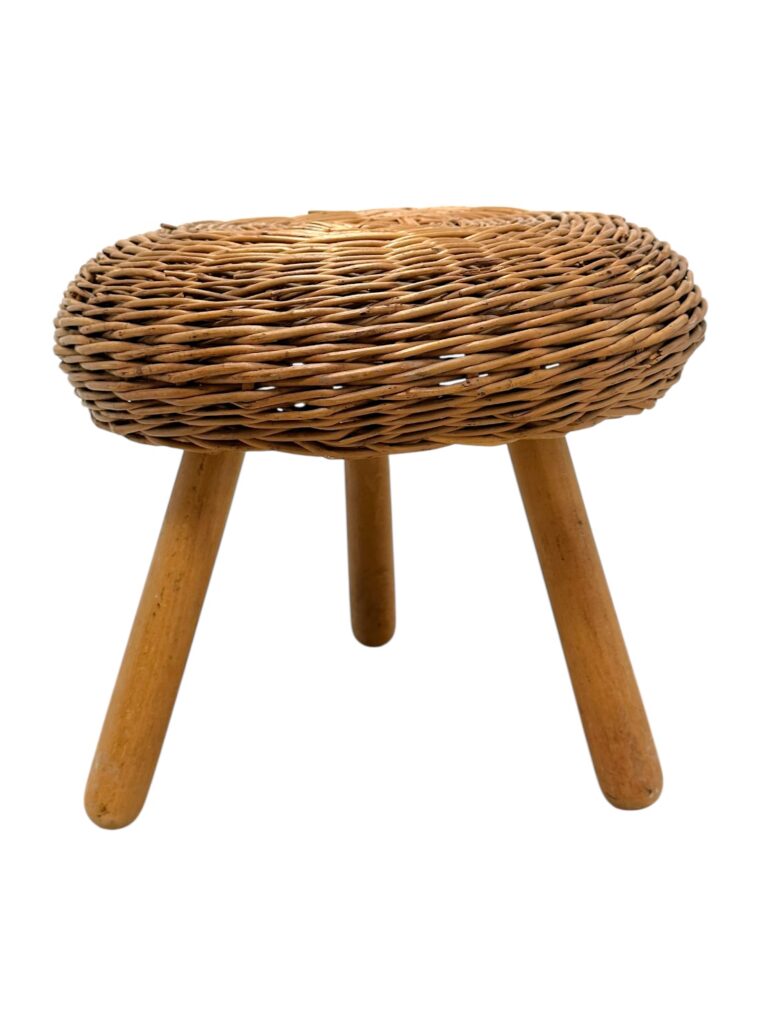 Vintage Mid-Century Modern Wicker Stool