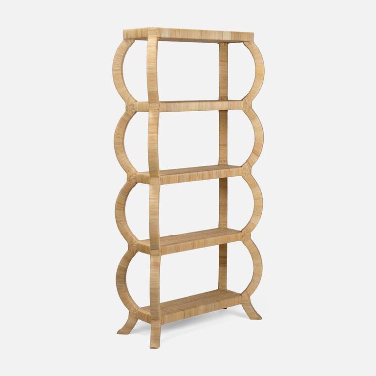 Rattan Bookcases with Curved Exaggerated Frame - Image 2