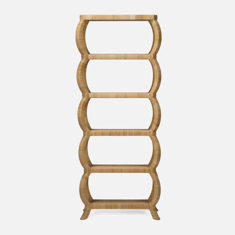 Rattan Bookcases with Curved Exaggerated Frame - Image 8