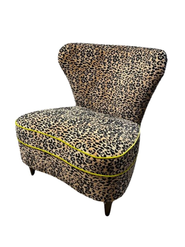 Hourglass Animal Print Chair with Kiwi Welt