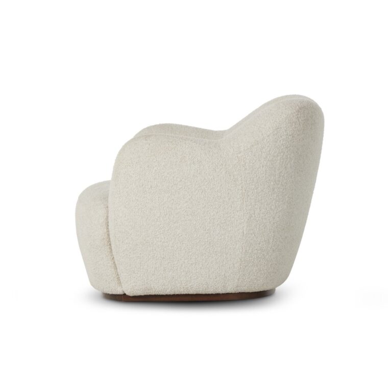 Plush Ivory Swivel Chair - Image 3