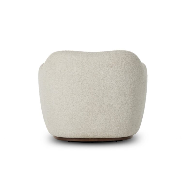 Plush Ivory Swivel Chair - Image 6