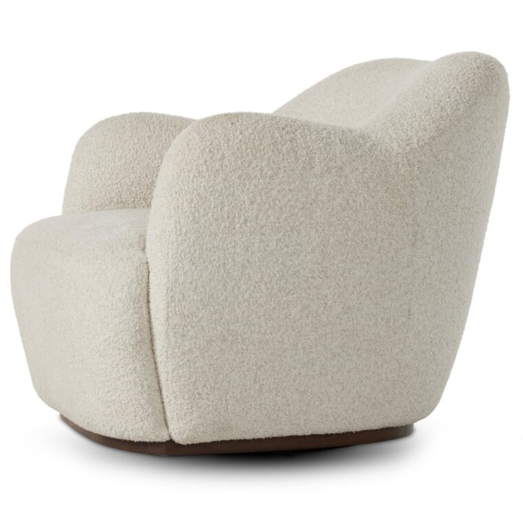 Plush Ivory Swivel Chair - Image 10