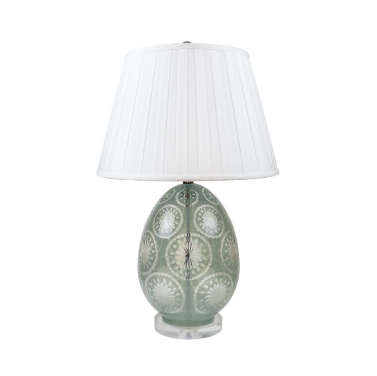 Flora Table Lamp with White Pleated Shade