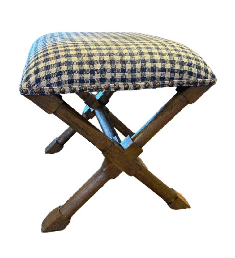 Monty Stool in Gingham Print
