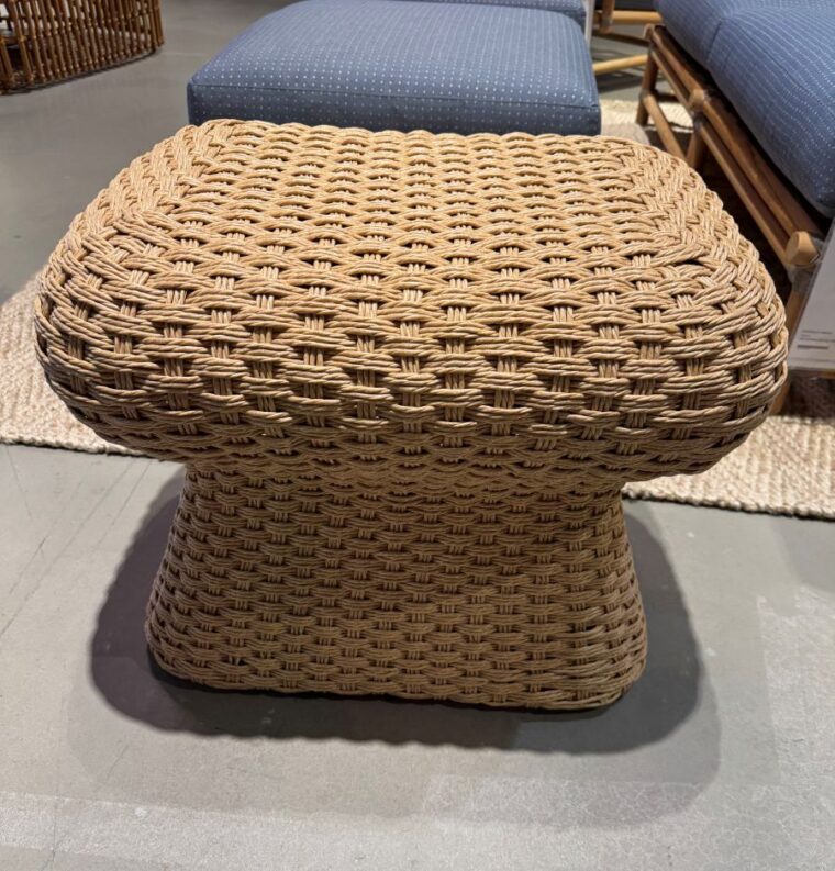 Outdoor Wicker Mushroom Shaped Stool - Image 3