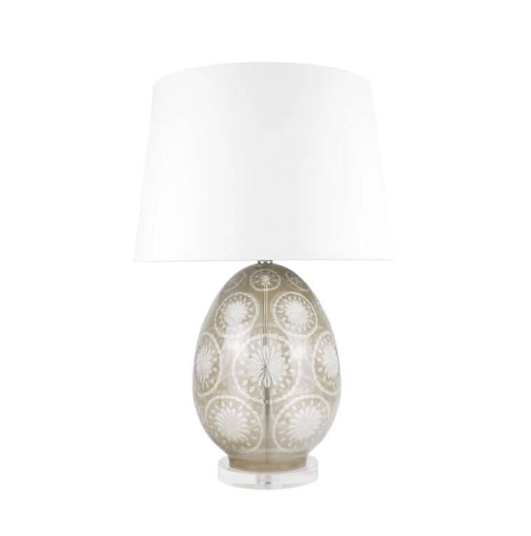 Flora Table Lamp with White Pleated Shade - Image 2