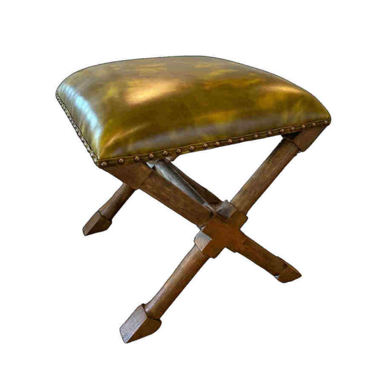 Monty Stool in Green Leather