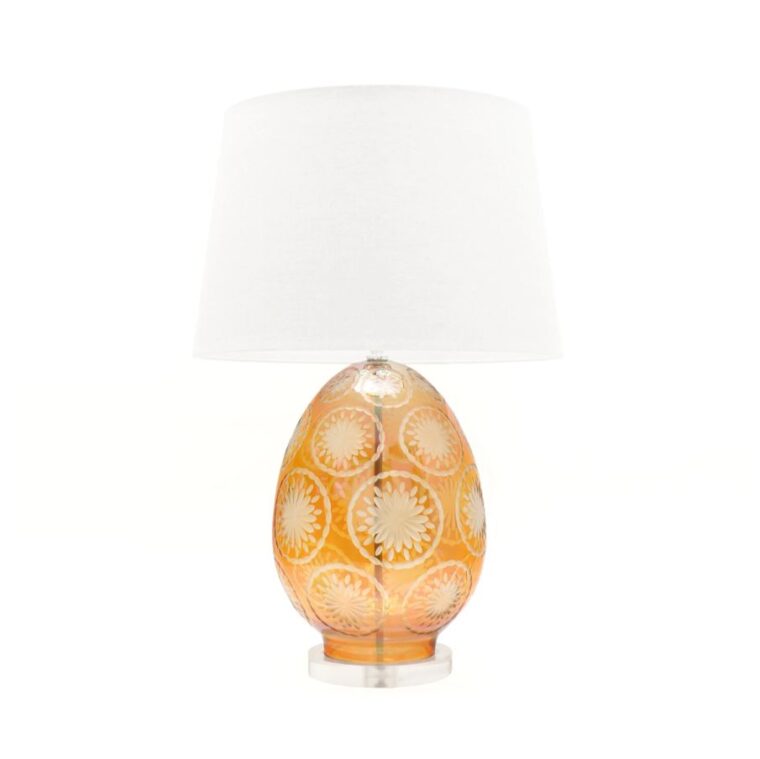 Flora Table Lamp with White Pleated Shade - Image 4