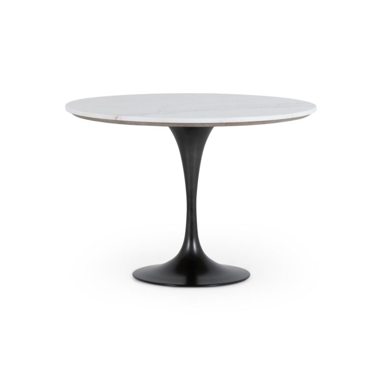 42" Round Powell Marble and Iron Dining Table