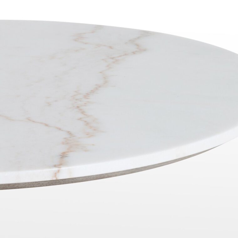 42" Round Powell Marble and Iron Dining Table - Image 3