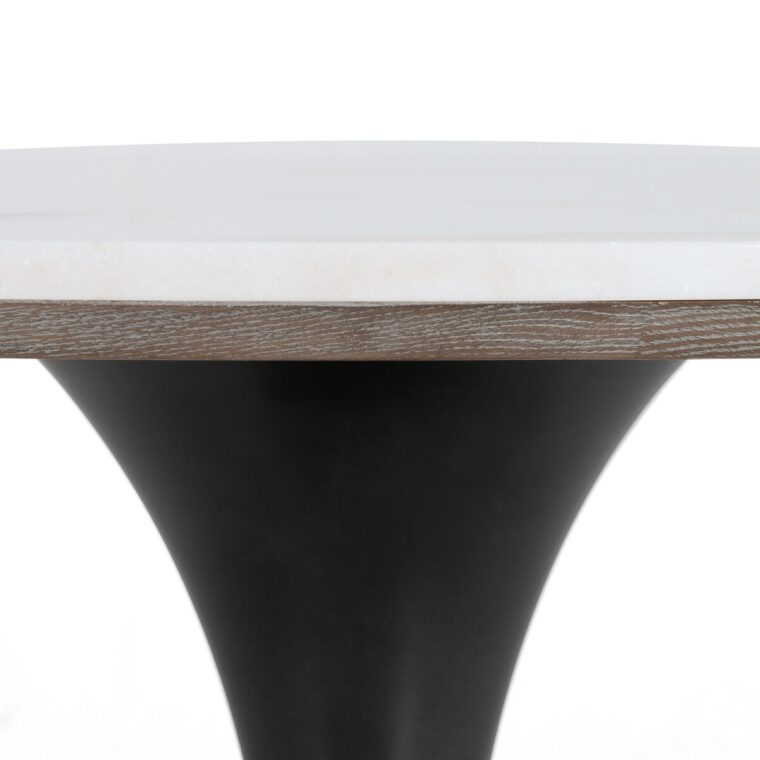 42" Round Powell Marble and Iron Dining Table - Image 4