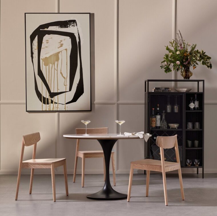 42" Round Powell Marble and Iron Dining Table - Image 15