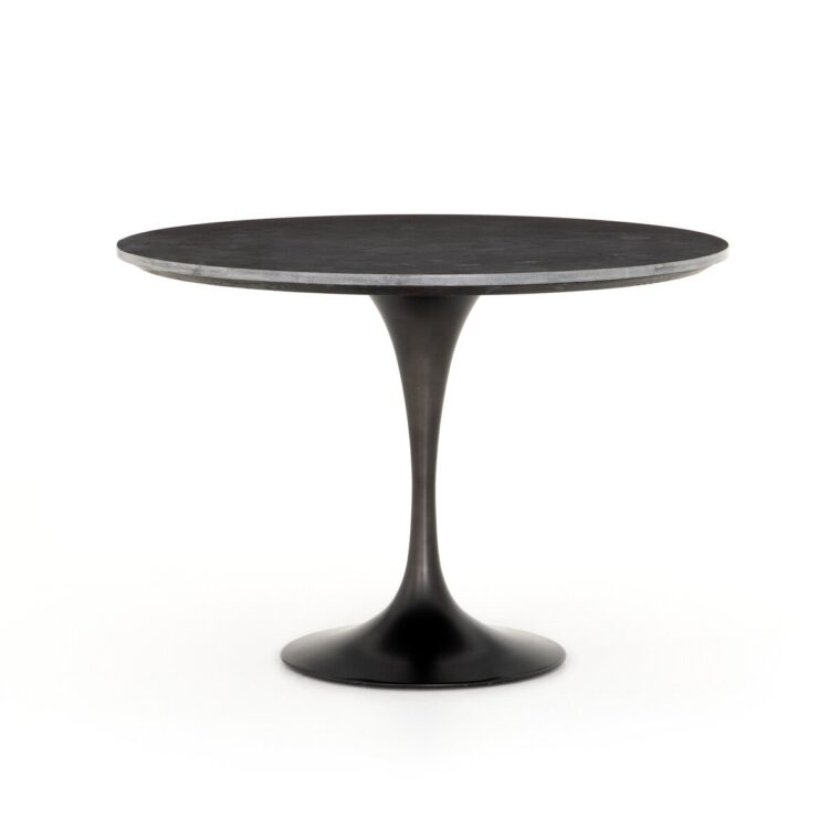 42" Round Powell Marble and Iron Dining Table - Image 6