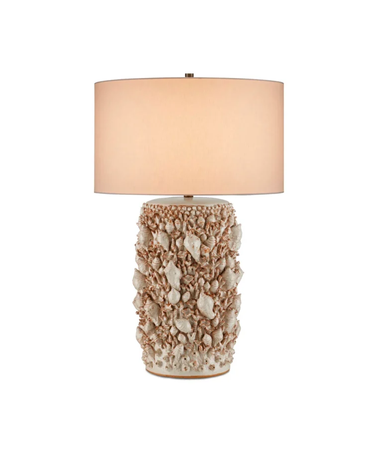 Ivory Faux Shell Ceramic Table Lamp