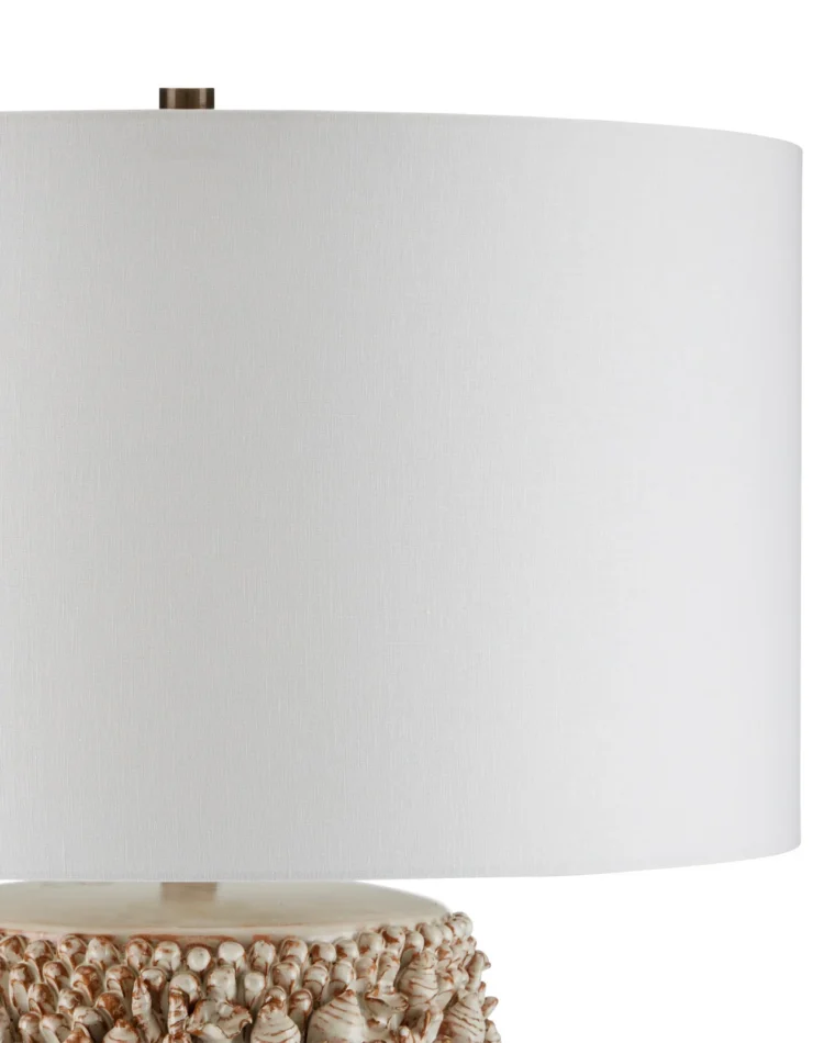 Ivory Faux Shell Ceramic Table Lamp - Image 3