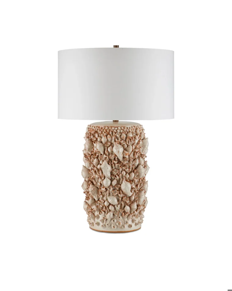 Ivory Faux Shell Ceramic Table Lamp - Image 2