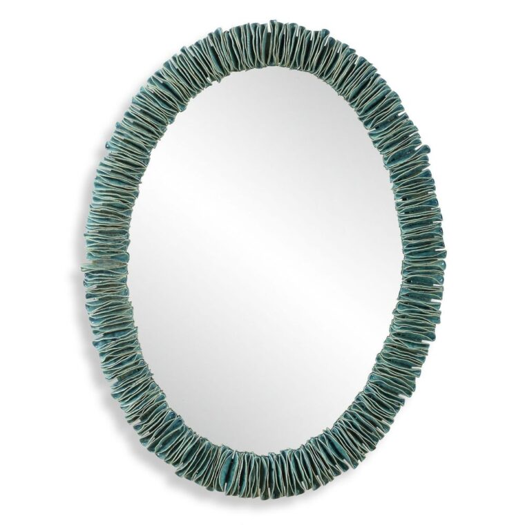 Oval Ceramic Turquoise Mirror