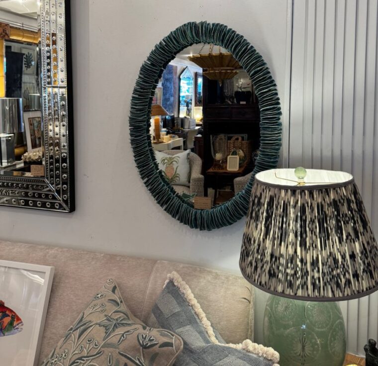 Oval Ceramic Turquoise Mirror - Image 12