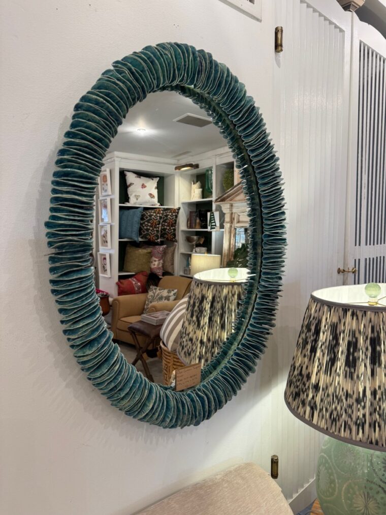 Oval Ceramic Turquoise Mirror - Image 11