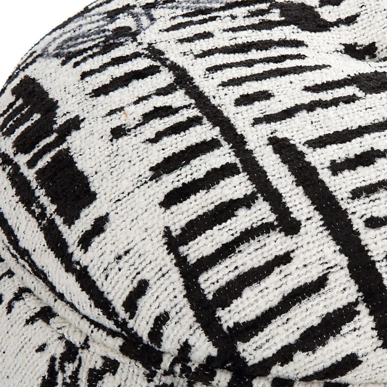 Black and White Abstract Storage Ottoman - Image 3