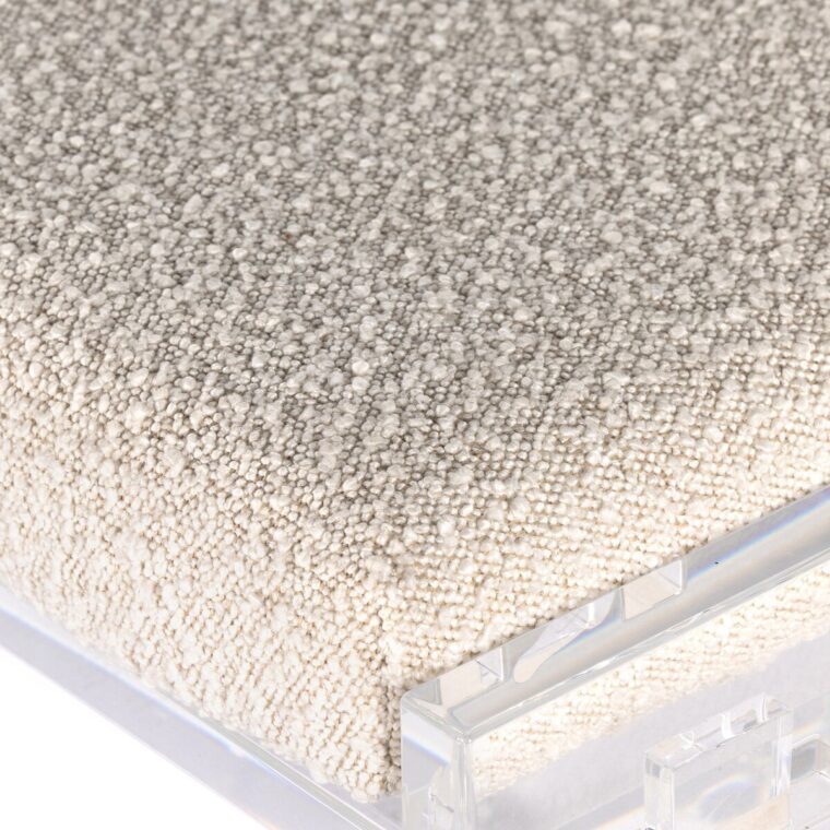 Polished Acrylic and Boucle Stool - Image 6