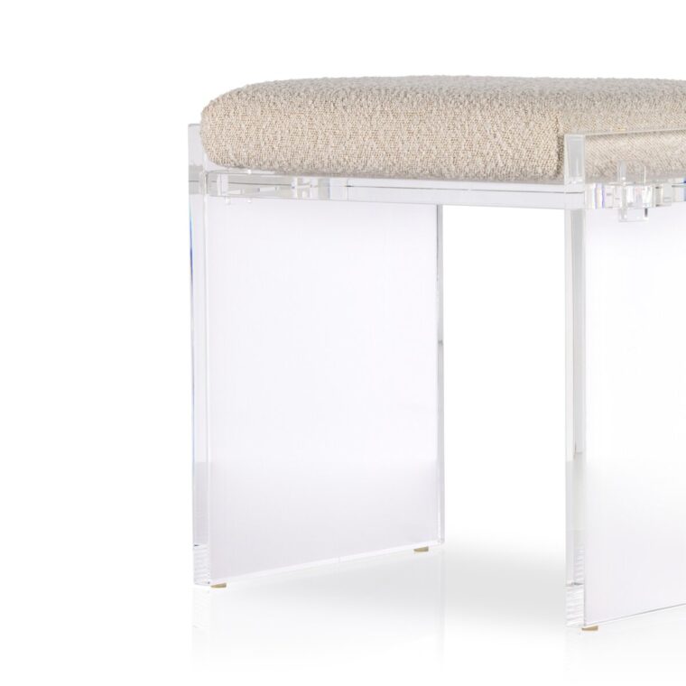 Polished Acrylic and Boucle Stool - Image 5