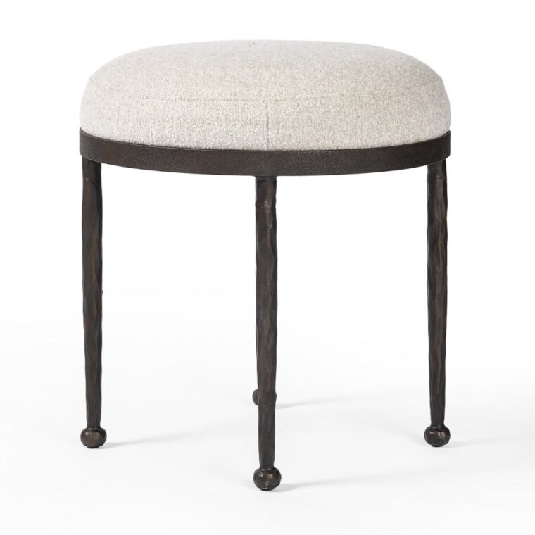 Mid-Century Style Wrought Iron Stool - Image 2
