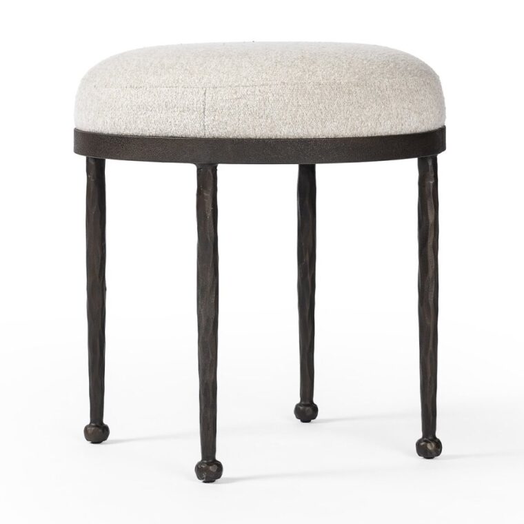 Mid-Century Style Wrought Iron Stool