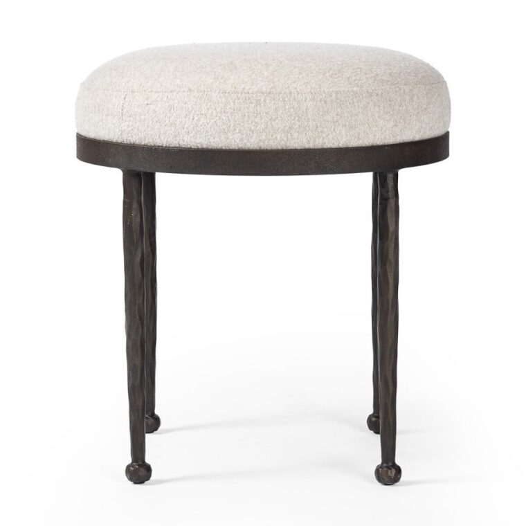 Mid-Century Style Wrought Iron Stool - Image 3
