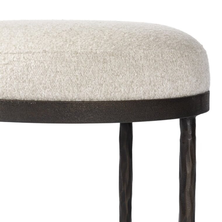 Mid-Century Style Wrought Iron Stool - Image 7
