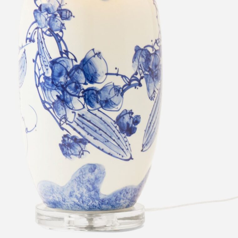 Aziah Blue and White Ceramic Table Lamp - Image 4