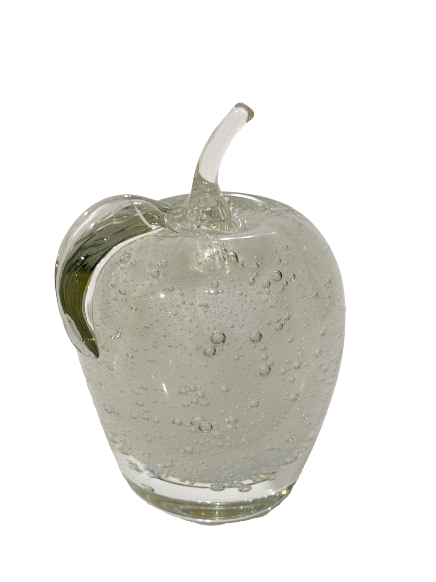 Vintage Crystal Apple, close-up view highlighting intricate details and elegant design from the 1990s.