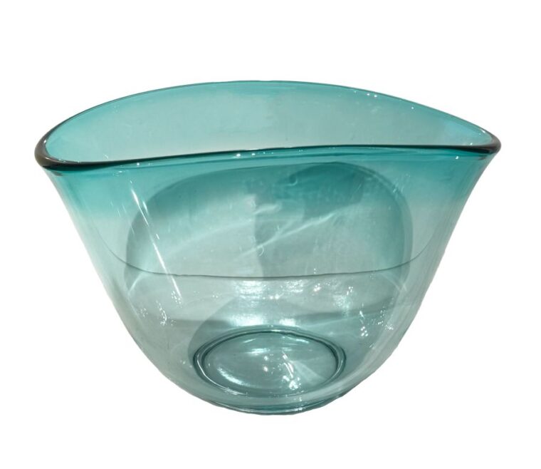 Vintage Scandinavian Aqua Glass Bowl