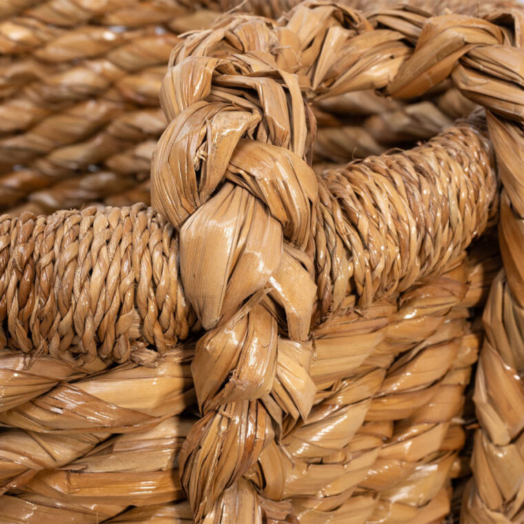 Large Round Woven Seagrass Log Basket - Image 3