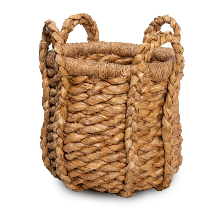Small Round Woven Seagrass Log Basket