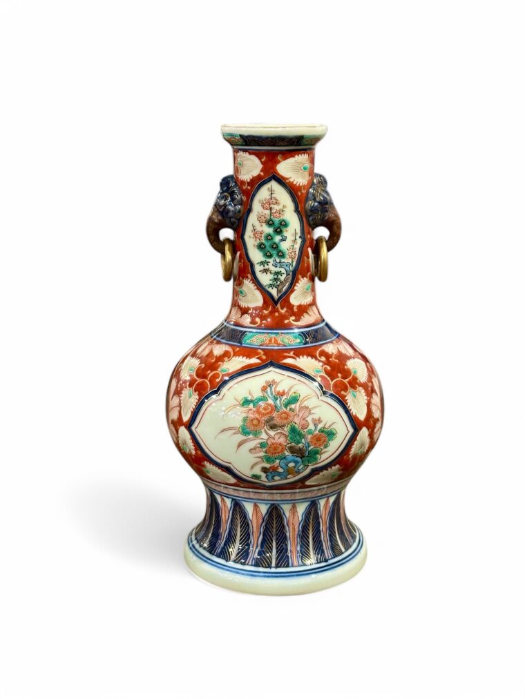 Vintage Imari Vase with Elephant Handles