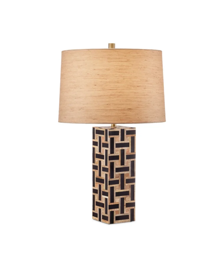 Basketweave Patterned Table Lamp - Image 6