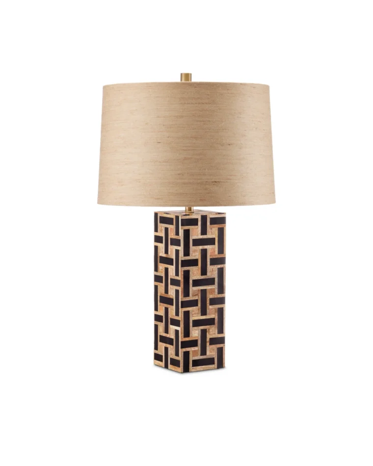 Basketweave Patterned Table Lamp - Image 5