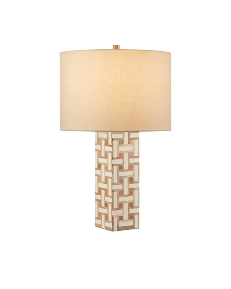 Basketweave Patterned Table Lamp - Image 2