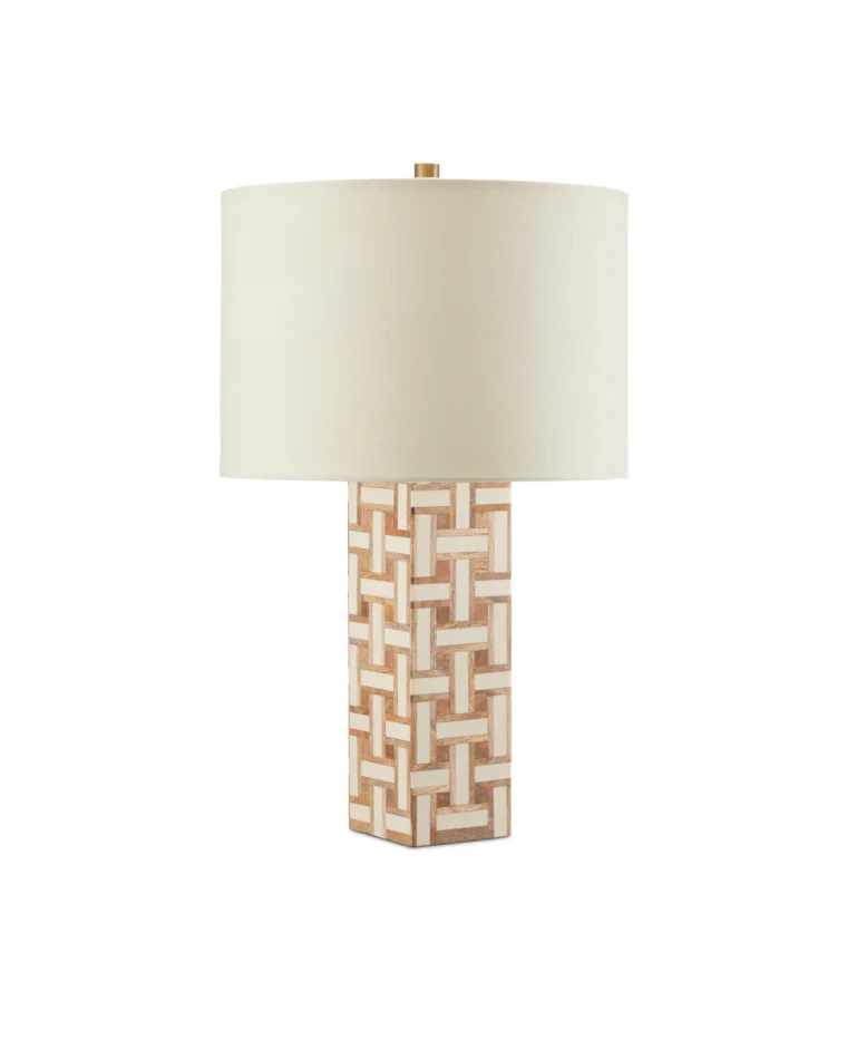 Basketweave Patterned Table Lamp
