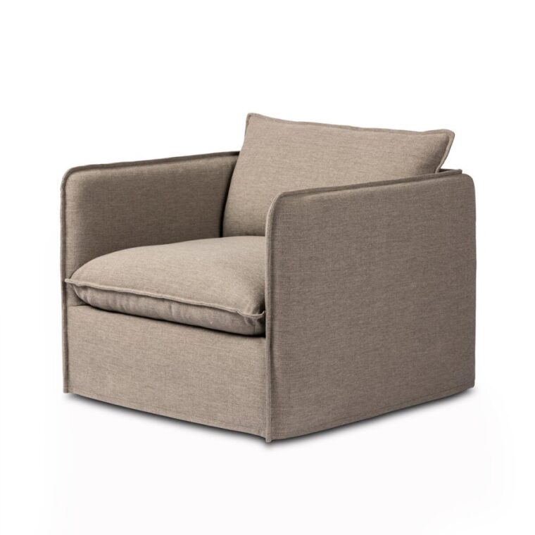 Outdoor Slipcovered Swivel Chair